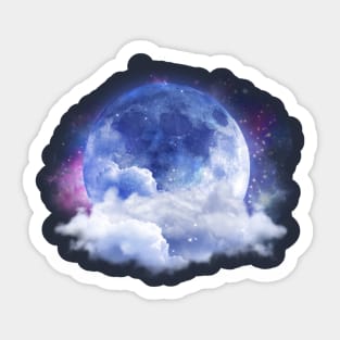 Cute Moon Cloud Star Pattern Pink Universal Night Sticker